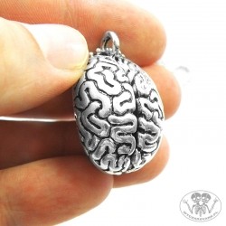 Naszyjnik ludzki mózg srebrny anatomiczny mózg